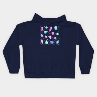 Cute colorful crystals and gems pattern Kids Hoodie